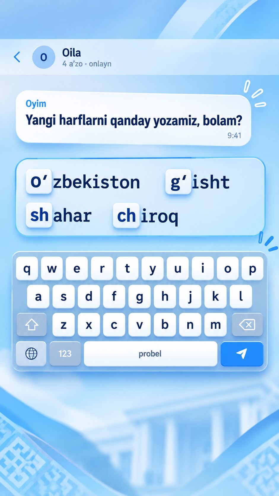 Alifbodagi yangi 4 ta harf kompyuterlar uchun yangilikmi?